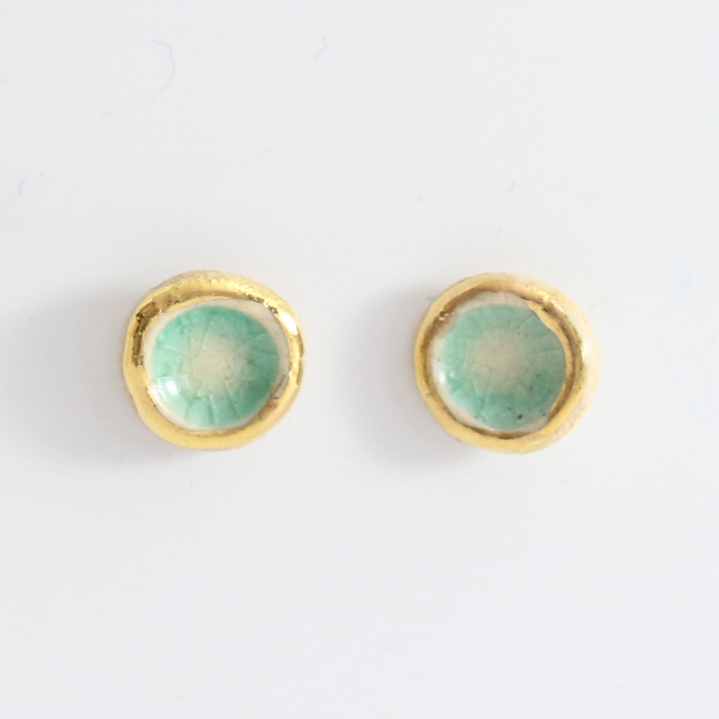 Emerald Pool Sterling Silver Studs - Habulous