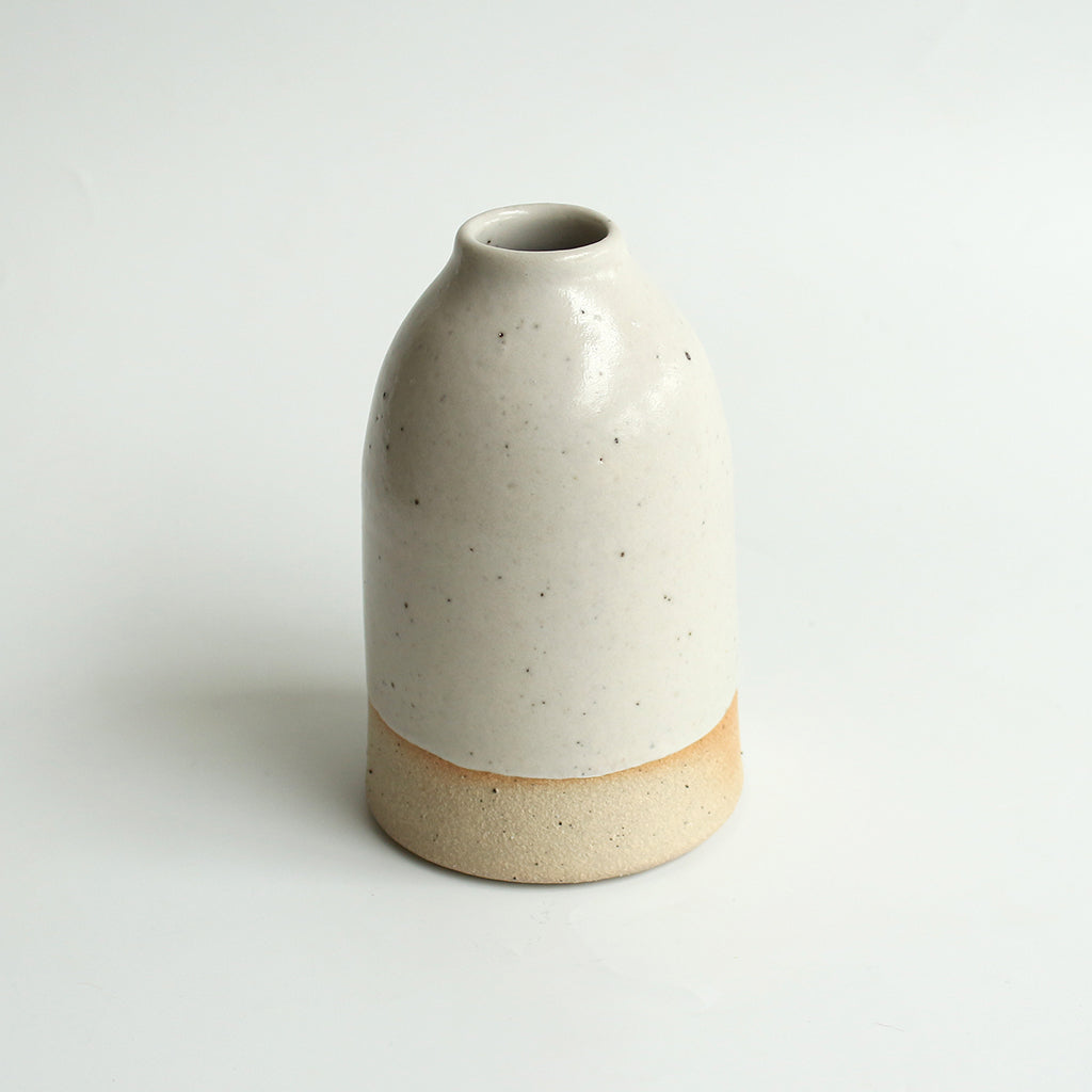 medium white bud vase