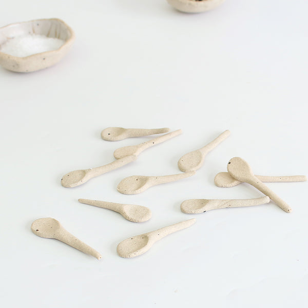 Mini handmade clay spoons