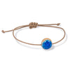 Sapphire Blue Recycled Glass Adjustable Bracelet