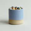 Match Striker Pot with Matches in Cornflower Blue Stone - Habulous