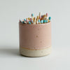 Match Striker Pot with Matches in Pale Pink Stone - Habulous