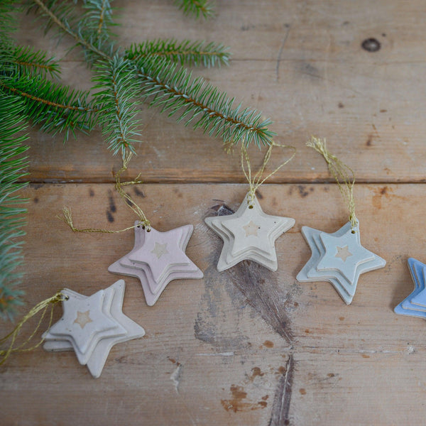 Set of 3 Hanging Star Decorations And Gift Tags - Habulous