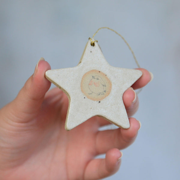 Christmas Star Illustrated Hanging Decoration - Habulous