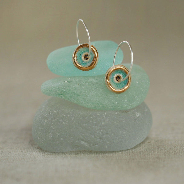 Turquoise Pool Sterling Silver Small Hoops - Habulous